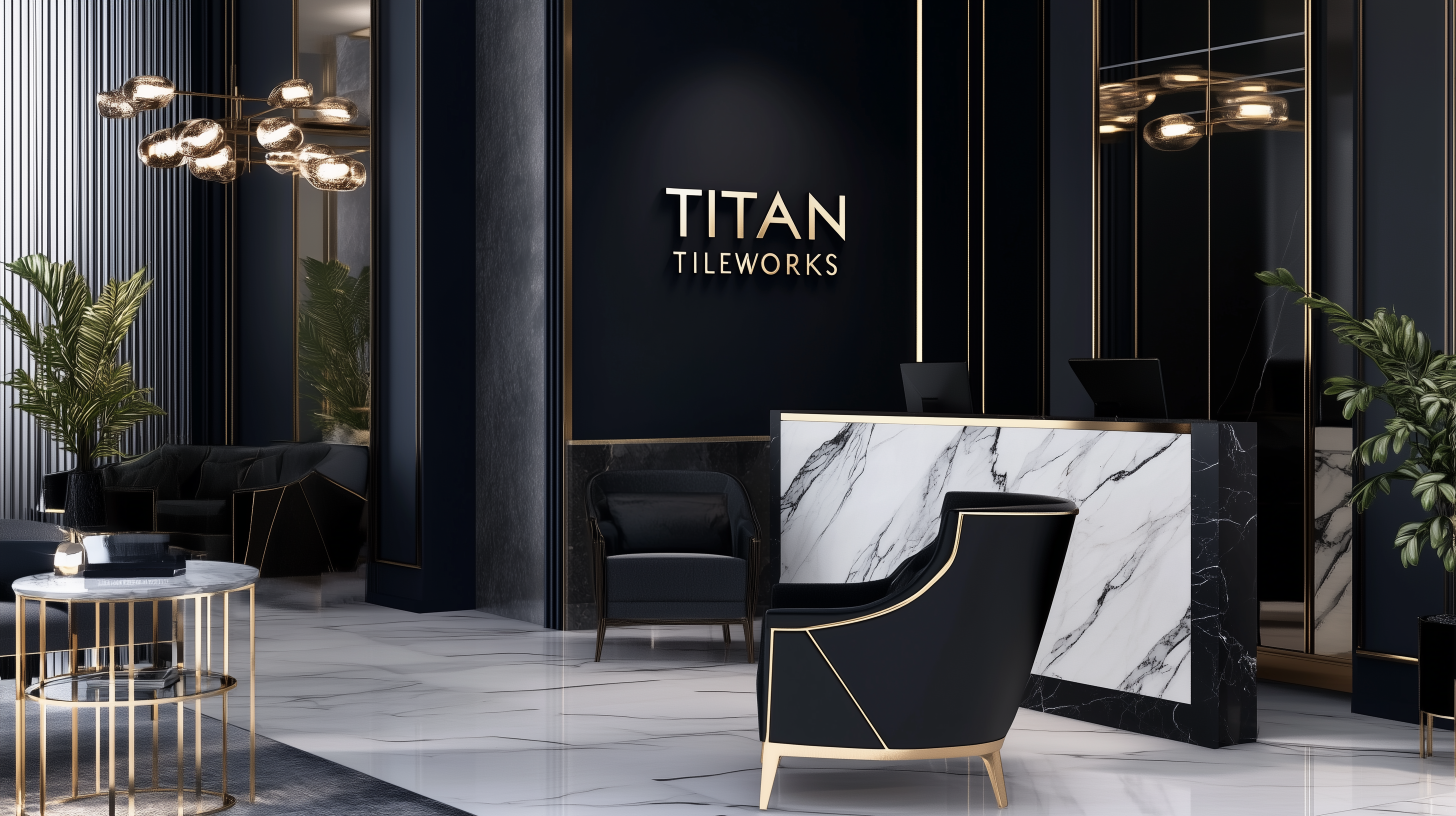 Titan Tileworks showroom featuring premium tile displays